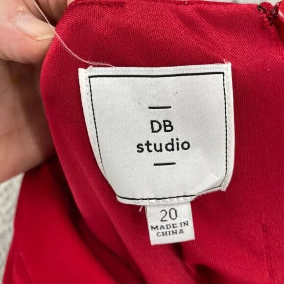 Davids Bridal Dress Women 20 Plus Valentina Red Everning Gown Bustier Drape Knit - Picture 6 of 9